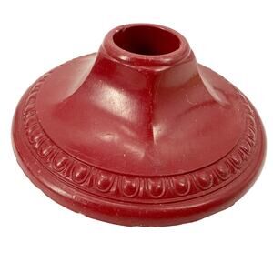 vintage pair of burgundy red Taper Candle Holders candlestick hard plastic base